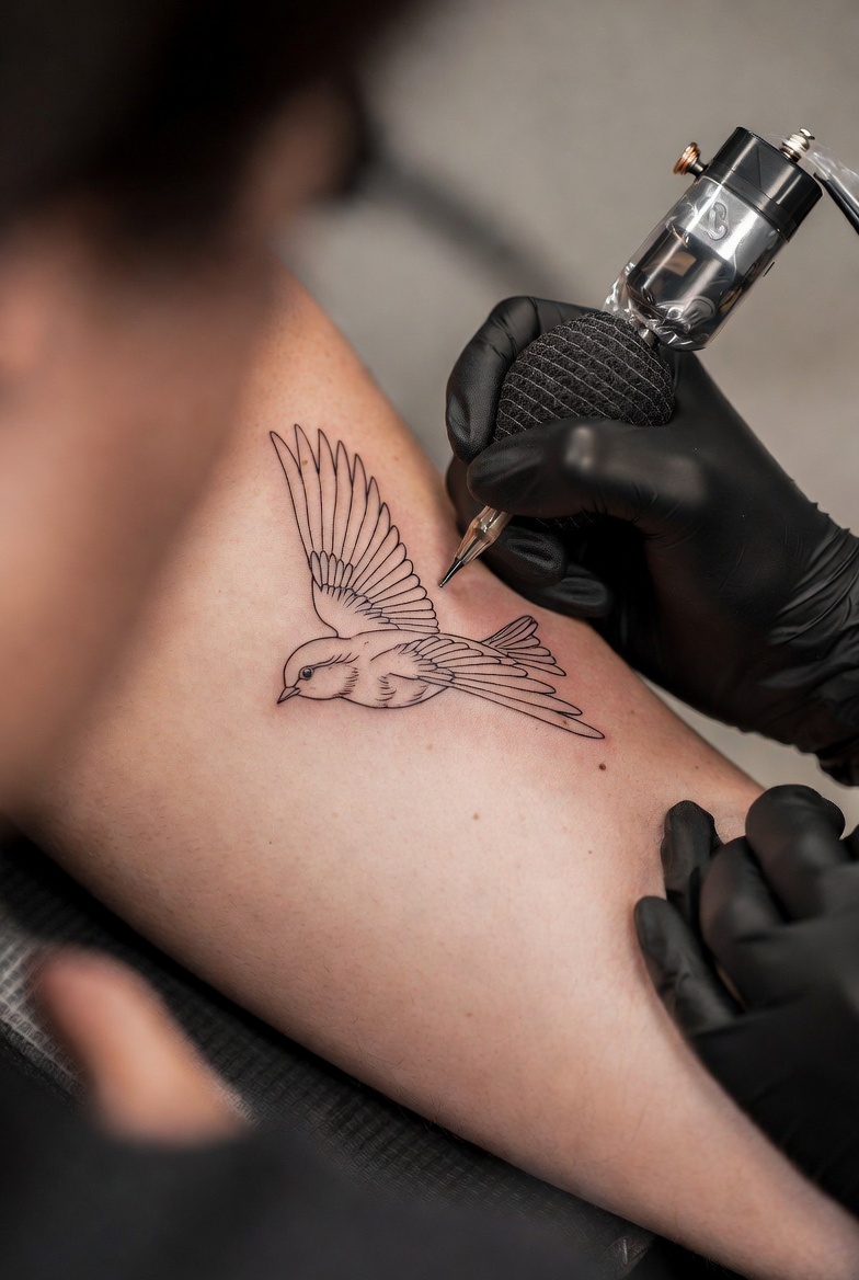 single needle tattoo